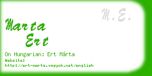 marta ert business card